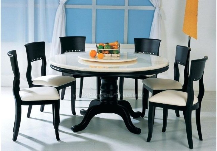 Fashionable 6 Seat Round Dining Tables Throughout 6 Seater Round Dining Table And Chairs Stylish For On Glass With (View 1 of 20)