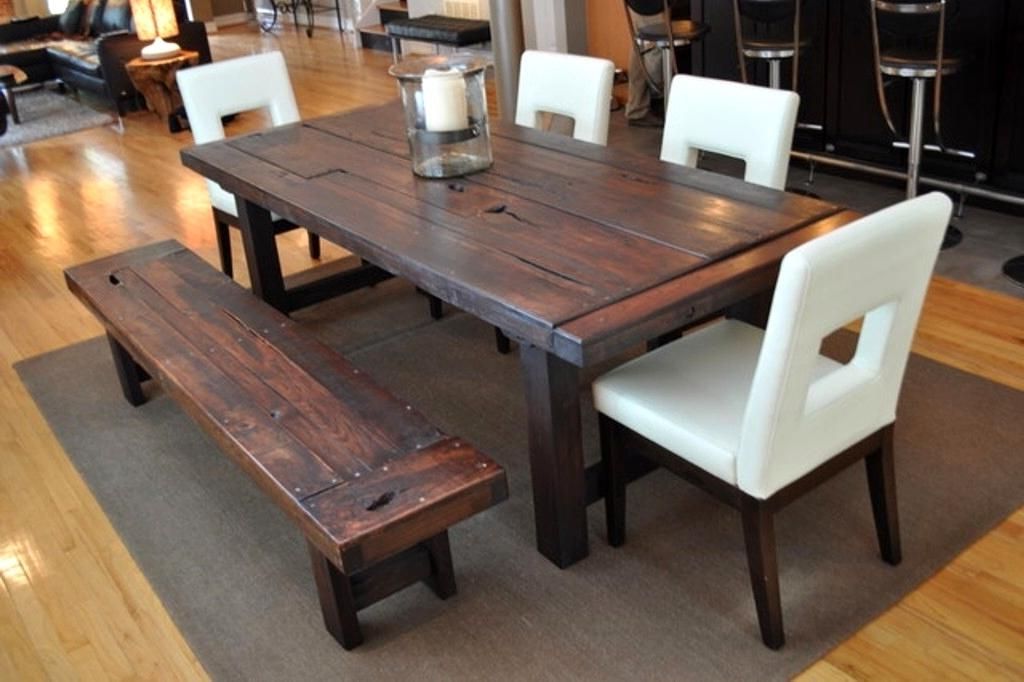 Fashionable Dark Solid Wood Dining Tables With Favorable Rectangular Reclaimed Wood Dining Table Modern Ideas Ating (View 11 of 20)