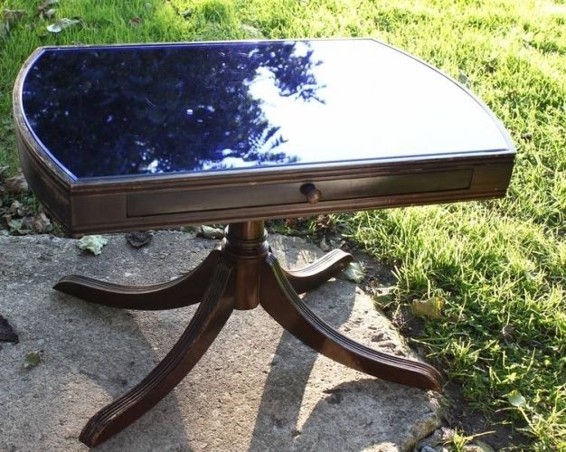 Fashionable George J. Lippert, Limited Table With Blue Mirrored Glass Top For Regarding Chapleau Ii 7 Piece Extension Dining Tables With Side Chairs (Gallery 20 of 20)