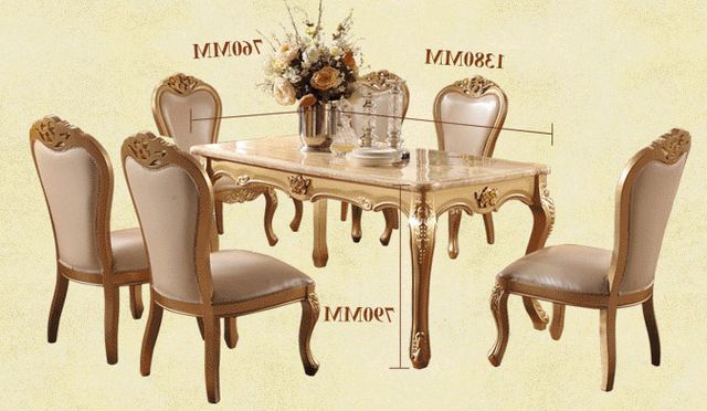 Favorite Dining Room Marble Dining Table Set Luxury European Style Restaurant Within Kitchen Dining Tables And Chairs (View 18 of 20)