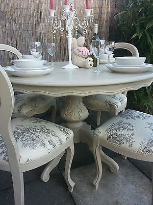 French Chic Dining Tables In Latest French Shabby Chic Louis Dining Table And Balloon Back Chairs (Gallery 1 of 20)