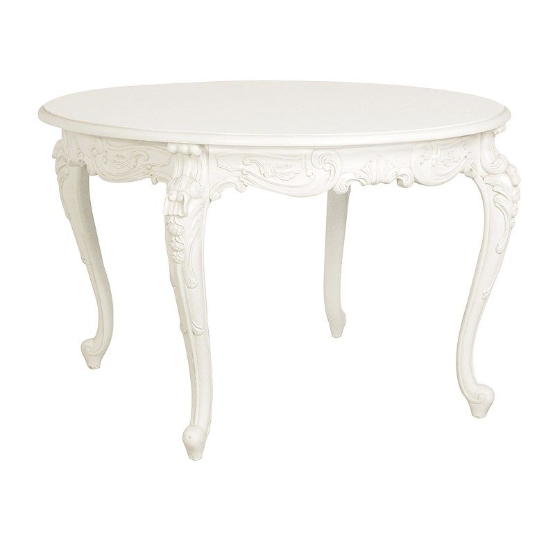 French Shabby Chic Chateau Carved Round Dining Table – House Goods 4u With Most Recently Released French Chic Dining Tables (View 14 of 20)