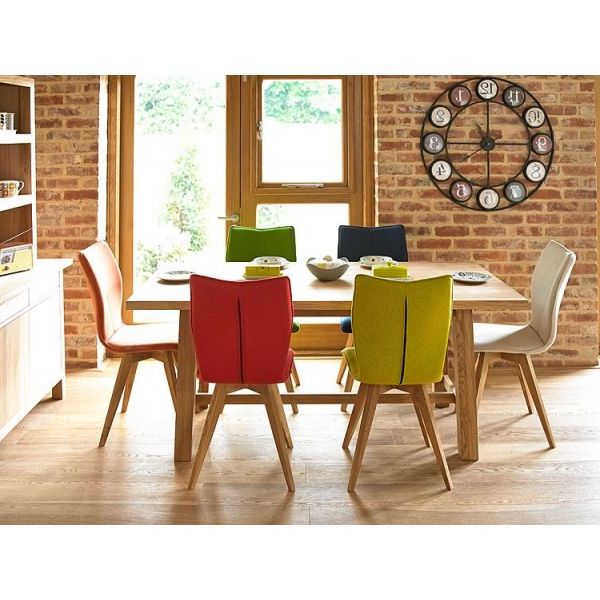 Gigi Oak Dining Table And Six Gigi Dining Chairs (leather) (Gallery 15 of 20)