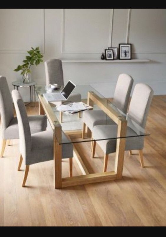 Featured Photo of  Best 20+ of Glass Oak Dining Tables