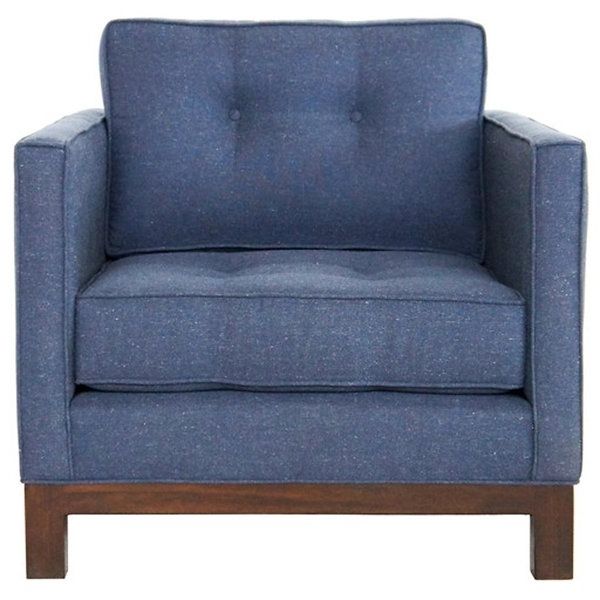 Jaxon Grey Upholstered Side Chairs Throughout Newest Shop Jaxon Marley Blue Upholstered Armchair – Free Shipping Today (View 18 of 20)
