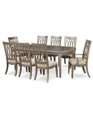 Kelly Ripa Home Hayley 9 Pc. Dining Set (dining Table, 6 Side Chairs In Fashionable Caira Black 5 Piece Round Dining Sets With Upholstered Side Chairs (Gallery 12 of 20)
