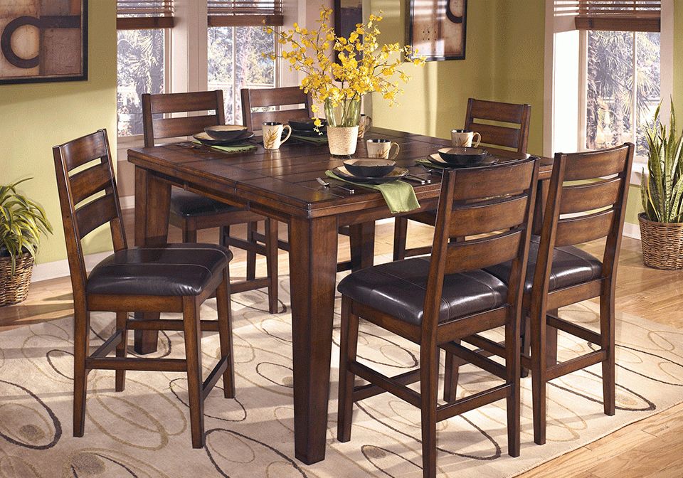 Larchmont Square Counter Height Dining Table And 6 Chairs With Latest Dining Tables And 6 Chairs (View 15 of 20)