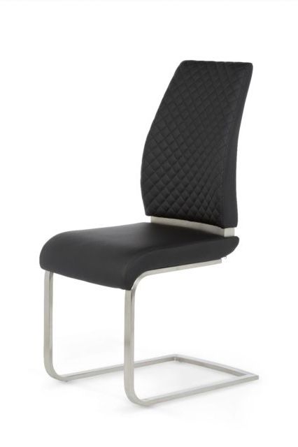 Latest Quilted Black Dining Chairs Throughout Malaga 2 Dining Chairs Modern Diamond Quilted Faux Leather In Black (Gallery 8 of 20)
