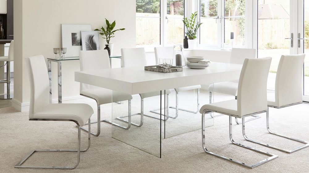 Featured Photo of 2024 Latest White Gloss and Glass Dining Tables