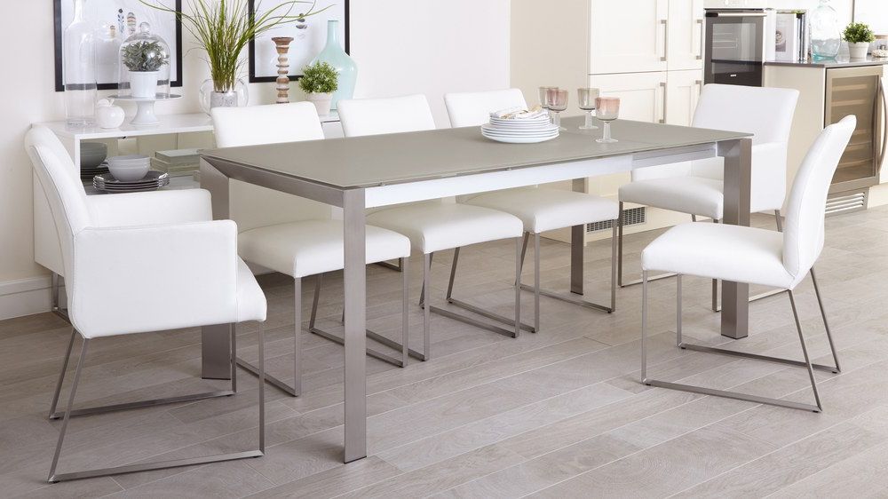 Most Current Grey Glass Dining Tables For Grey Frosted Glass Dining Table (View 1 of 20)
