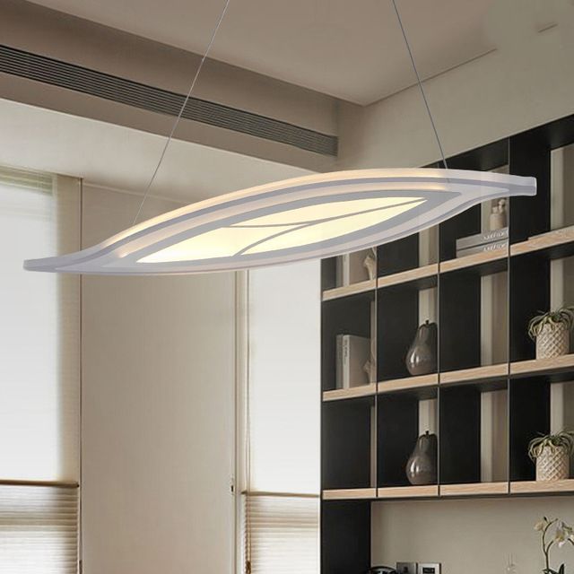 Most Current Led Dining Tables Lights With Leaf Led Pendant Lights Modern Kitchen Acrylic Suspension Hanging (Gallery 20 of 20)