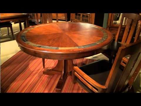 Most Recently Released Craftsman Round Dining Tables Pertaining To Craftsman Home Round Convert A Height Pedestal Dining Table (View 1 of 20)