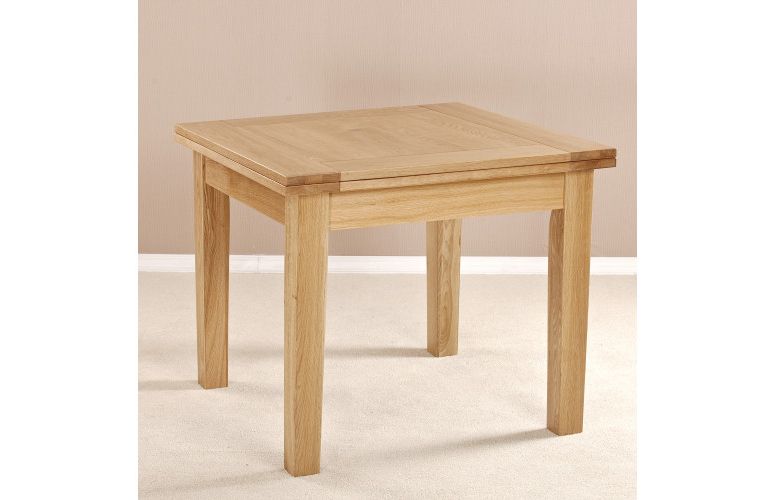 Most Recently Released Milano Solid Oak Square Flip Top Extending Dining Table With Square Extending Dining Tables (View 4 of 20)