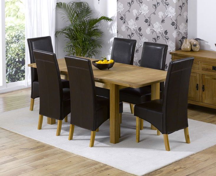 Most Up To Date Extending Oak Dining Tables And Chairs Pertaining To Cipriano Extending Oak Dining Table And 6 Leather Chairs (View 1 of 20)