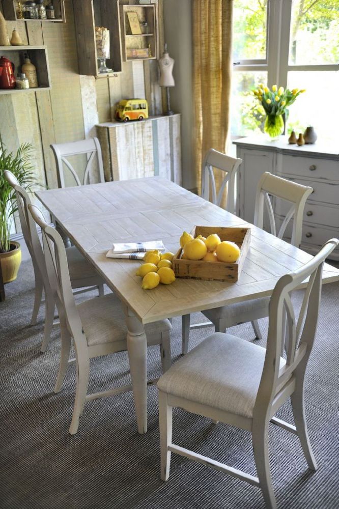 Most Up To Date Wiltshire French Grey Extending Dining Table & Six Chairs Throughout Dining Tables And Six Chairs (View 15 of 20)
