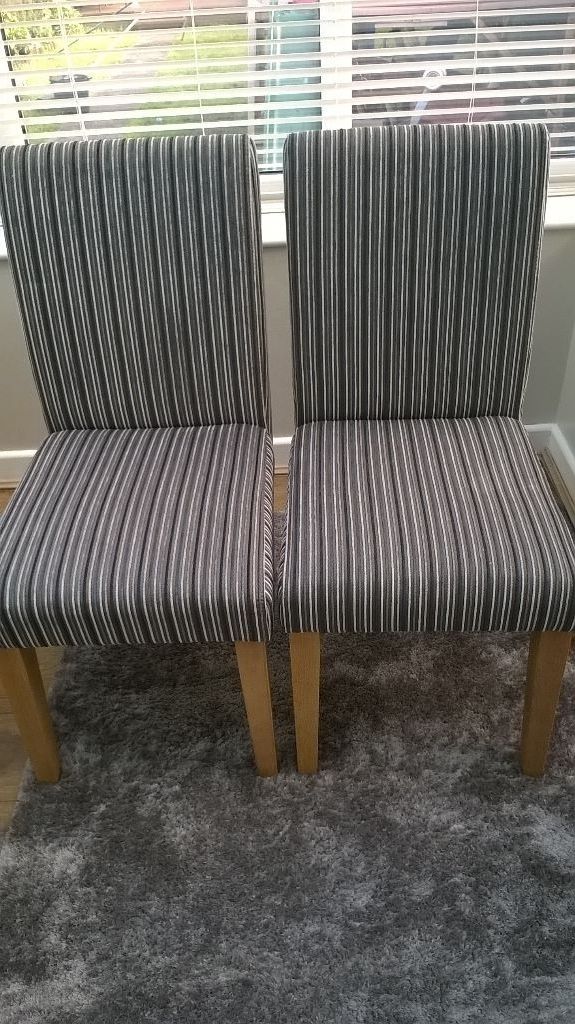 New In Boxes Set Of 2 Next Moda Dining Chairs Grey Smart Stripe Inside Well Known Moda Grey Side Chairs (View 16 of 20)
