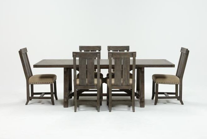 Newest Jaxon Grey 7 Piece Rectangle Extension Dining Set W/wood Chairs With Jaxon Grey 7 Piece Rectangle Extension Dining Sets With Uph Chairs (View 1 of 20)