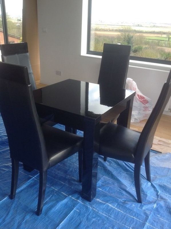 Next Black Gloss Dining Table And 4 Chairs (View 15 of 20)