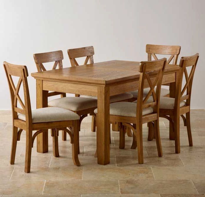 Oak Dining Room Set With 6 Chairs – Ezvanity (View 14 of 20)