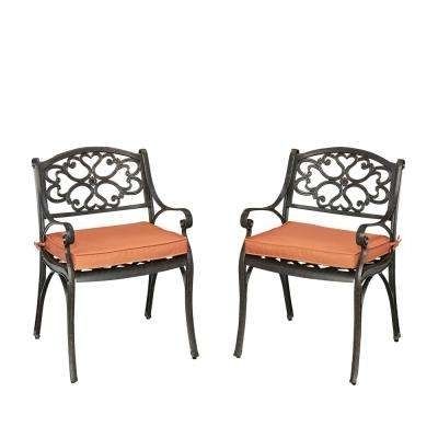 Orange – Outdoor Dining Chairs – Patio Chairs – The Home Depot Intended For Popular Cora Ii Arm Chairs (Gallery 4 of 20)