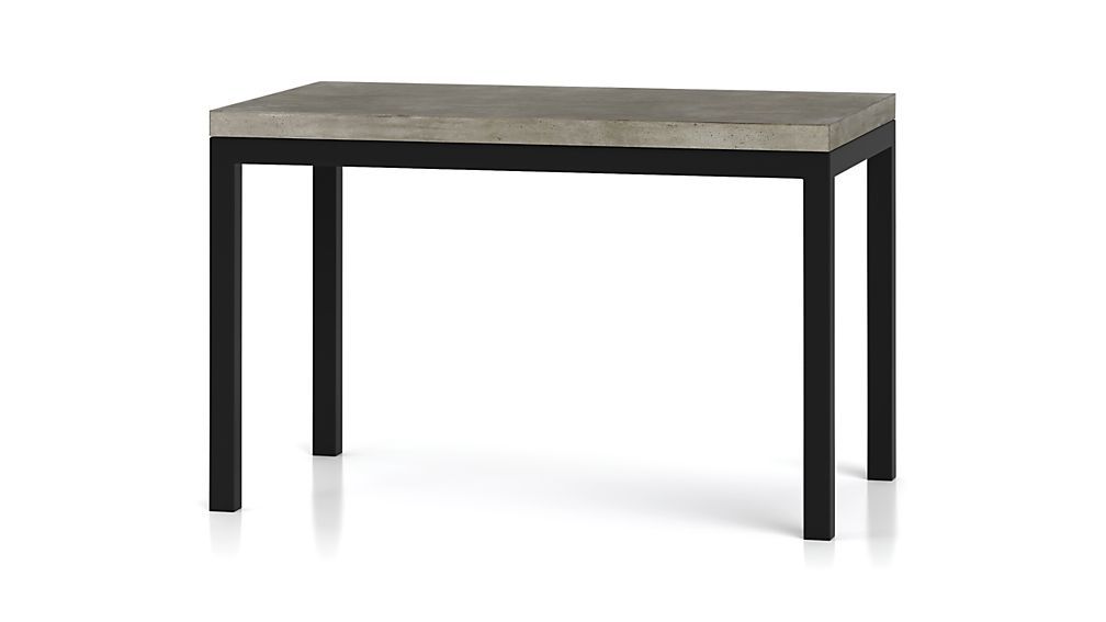 Parsons Concrete Top/ Dark Steel Base 60x36 Dining Table + Reviews For Best And Newest Dining Tables With Metal Legs Wood Top (View 9 of 20)