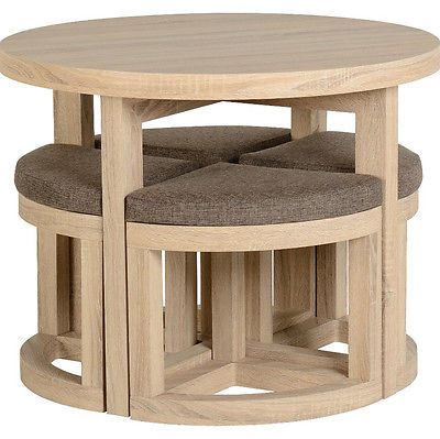 Preferred Small Oak Dining Tables Pertaining To Oak Dining Table Small 4 Chairs Space Saving Seat Round Wooden Solid (Gallery 20 of 20)