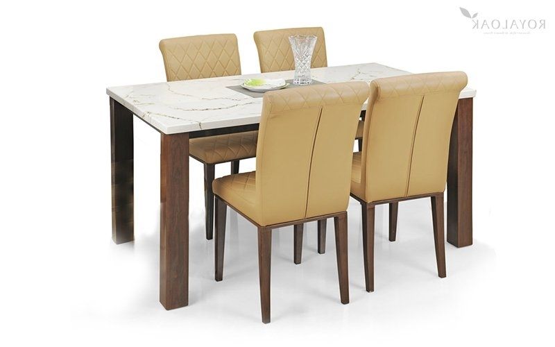 Recent 4 Seat Dining Tables With Regard To Buy Royaloak Pearl 4 Seater Dining Set With Cushioned Chairs And (View 1 of 20)