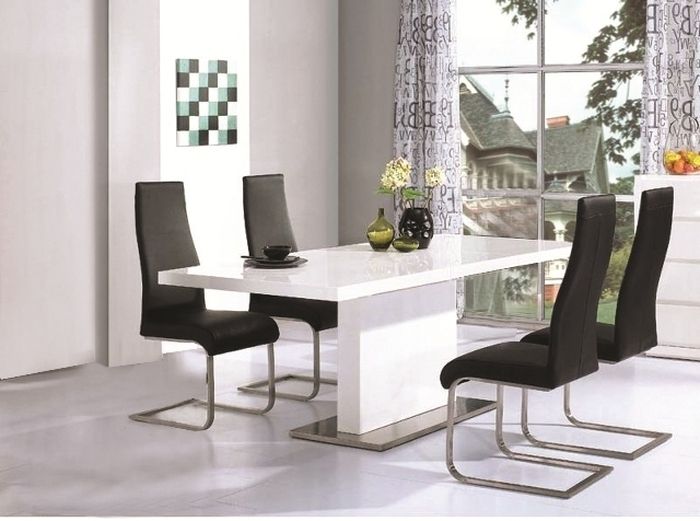 Recent 6. Bel Air Dining Table In High Gloss Black With Black Gloss Dining Furniture (Gallery 14 of 20)