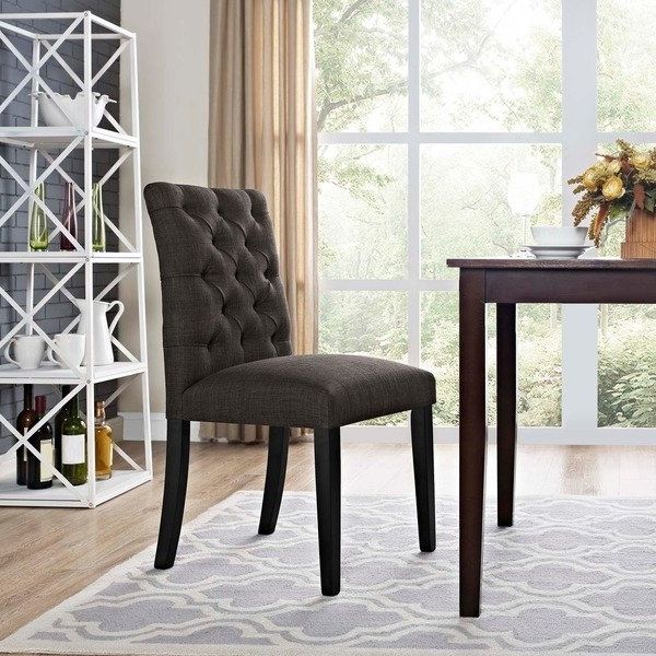 Recent Shop Laurel Creek Daulton Tufted Fabric Dining Chair – On Sale Within Mindy Slipcovered Side Chairs (View 13 of 20)