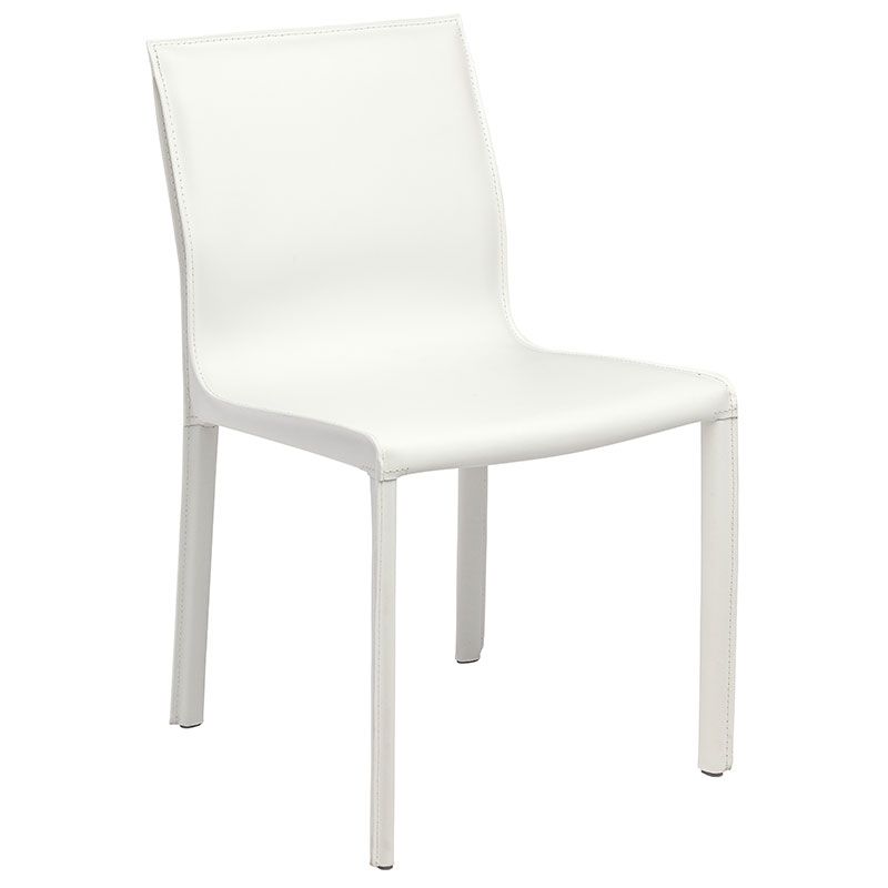 Recent White Leather Dining Chairs In Colter Modern Leather Dining Chair White (View 1 of 20)