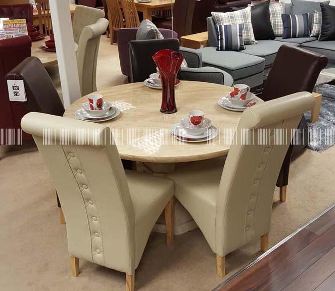 Rocco Extension Dining Tables With Regard To Fashionable Marcello 130cm 6 Rocco Button – Dublin, Ireland Furniture Store (View 6 of 20)