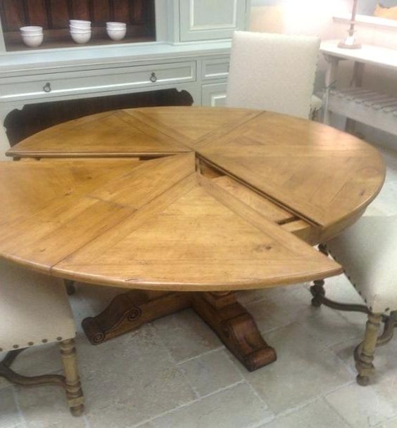 Round Extendable Table Round Extendable Solid Wood Distressed Dining In Famous Extending Solid Oak Dining Tables (View 11 of 20)