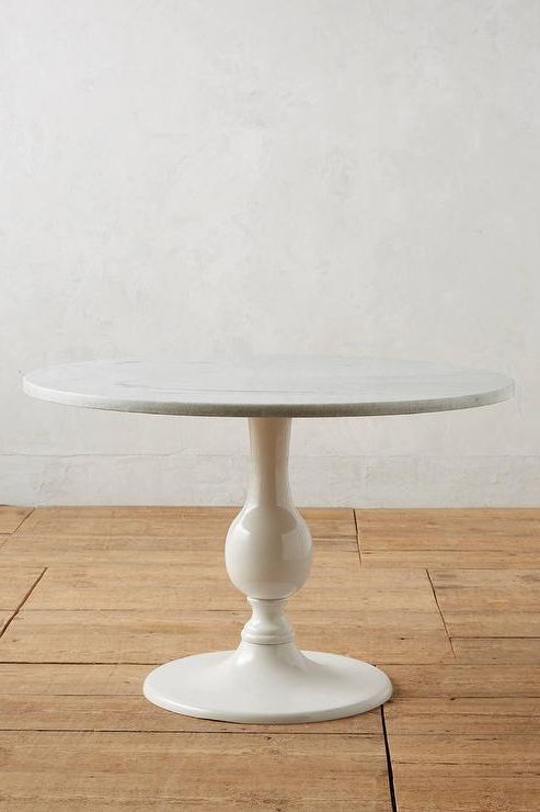 Round White Dining Tables Pertaining To Well Known Annaway Round White Marble Dining Table (Gallery 20 of 20)