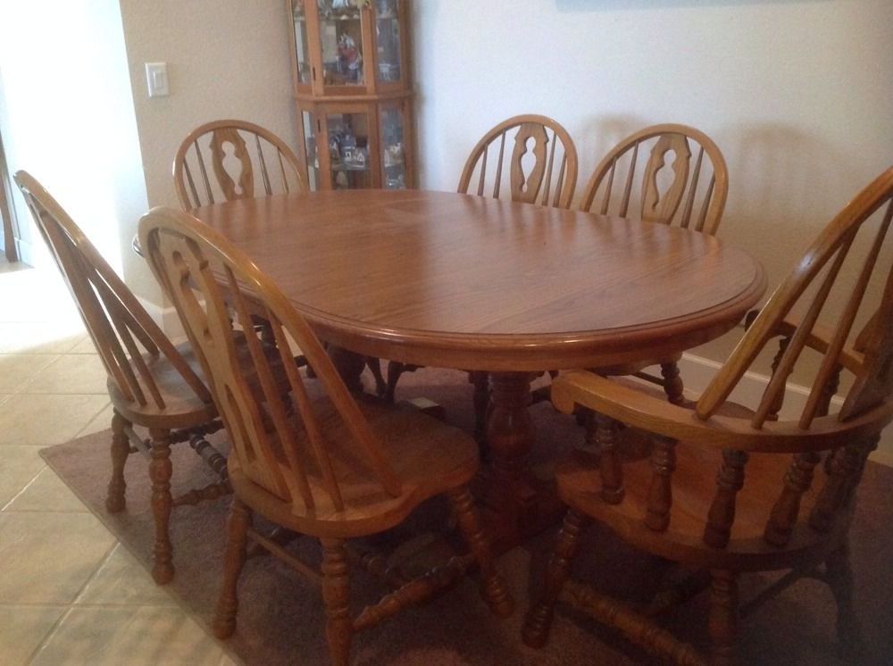 Second Hand Oak Dining Chairs Pertaining To Best And Newest Used Oak Dining Room Table And 6 Chairs – Modern Home Interior Ideas • (Gallery 1 of 20)