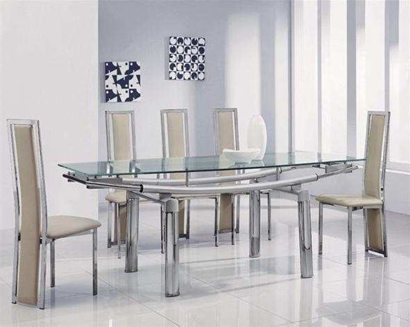 Featured Photo of 20 Best Ideas Extendable Glass Dining Tables and 6 Chairs
