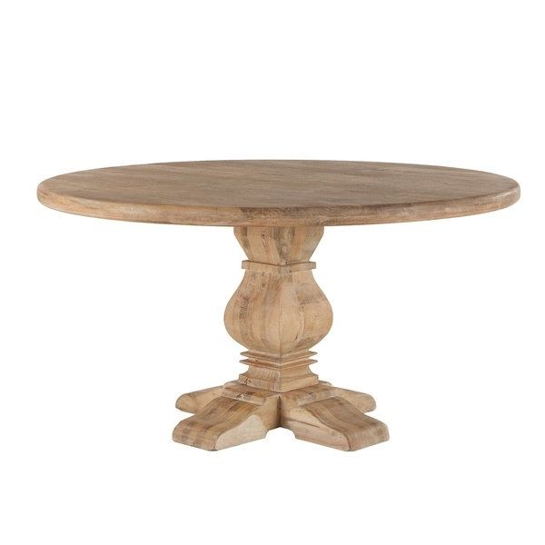 Shop Mango Wood 60 Round Dining Table In Antique Oakworld With Regard To 2017 Valencia 5 Piece 60 Inch Round Dining Sets (View 11 of 20)