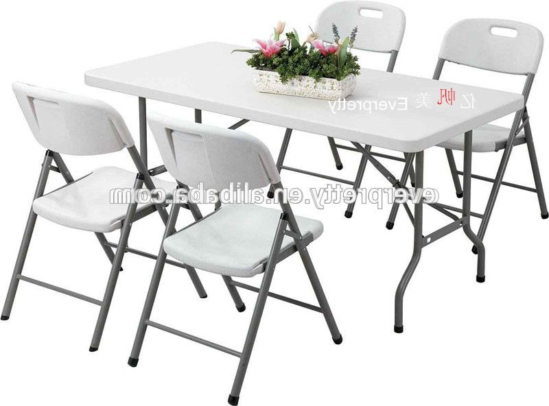 Space Saving Dining Table And Chairs /6ft Folding Dining Table And Within 2018 Folding Dining Table And Chairs Sets (Gallery 20 of 20)