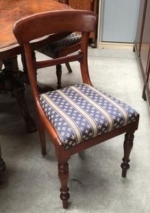 Trendy A Set Of Four Victorian Mahogany Carved Bar Back Dining Chairs In Dining Chairs With Blue Loose Seat (Gallery 18 of 20)