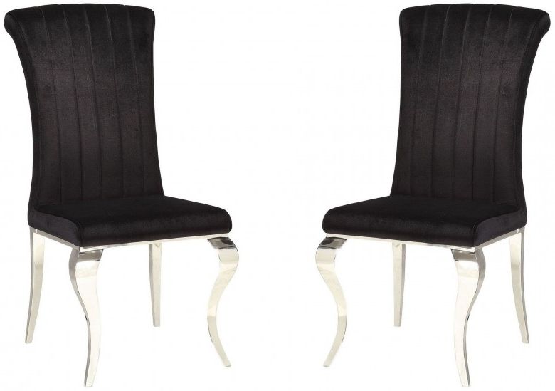 Well Known Coaster Carone Black Side Chair Set Of 4 – Carone Collection: 13 Within Helms Side Chairs (Gallery 8 of 20)