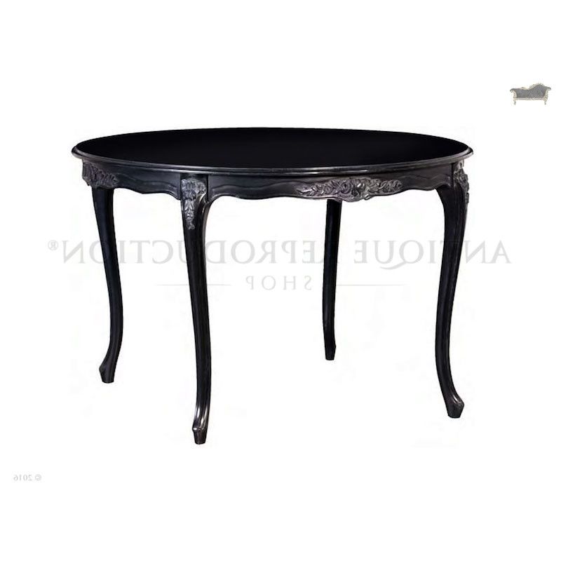 Well Known French Provincial Round Dining Table Black – Antique Reproduction Shop Intended For Dark Round Dining Tables (View 13 of 20)