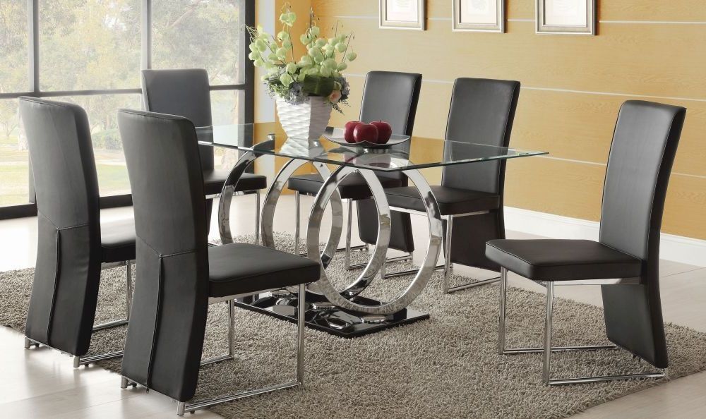 Well Known Glass Dining Tables 6 Chairs Throughout Exclusive Olympia Glass Dining Table With 6 Chairs (Gallery 1 of 20)