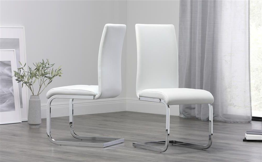 Well Known Perth White Leather Dining Chair Only £ (View 1 of 20)