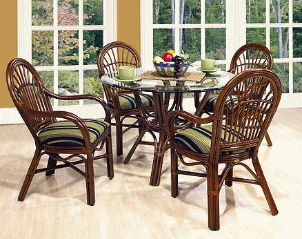 Well Known Rattan Dining Tables For Boca Rattan Amarillo Rattan Dining Set – 5 Pieces (4 Arm Chairs + (View 11 of 20)