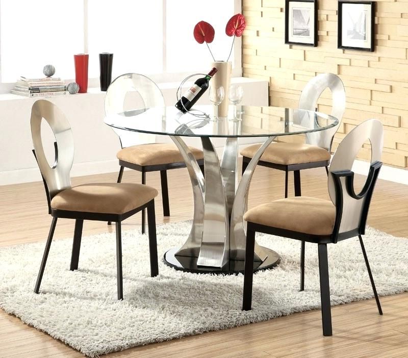 Well Known Round Glass And Oak Dining Tables Within Glass Dining Table Set Elegant Round Glass Dining Room Sets And (Gallery 19 of 20)