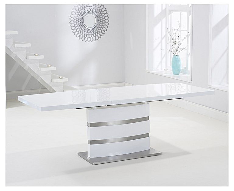 White Gloss Extending Dining Tables With Regard To Widely Used Babington 160cm White High Gloss Extending Dining Table (View 11 of 20)