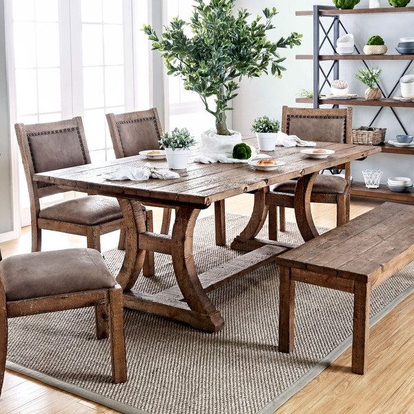 Widely Used Rustic Dining Tables Inside Shop Furniture Of America Matthias Industrial Rustic Pine Dining (Gallery 1 of 20)