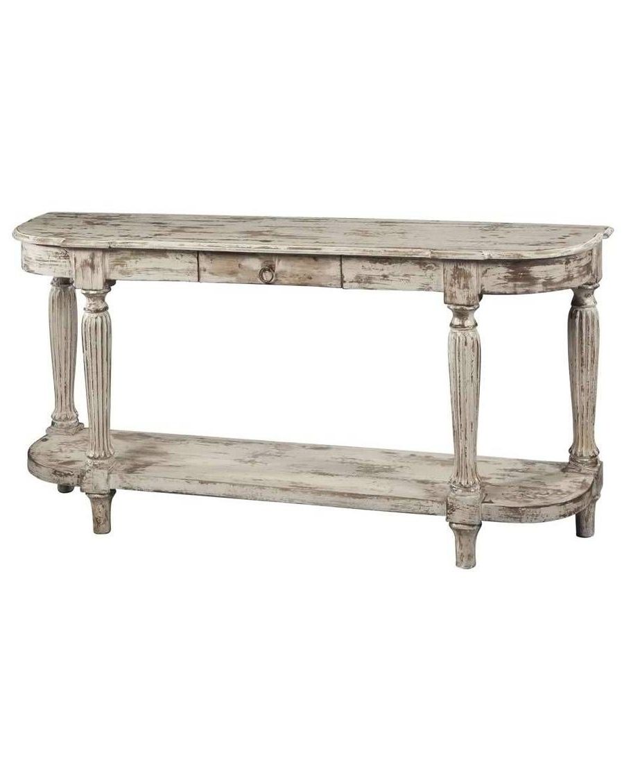 Hekman Antique Heavily Distressed White Console Table | Decorating For Antique White Distressed Console Tables (Gallery 16 of 20)