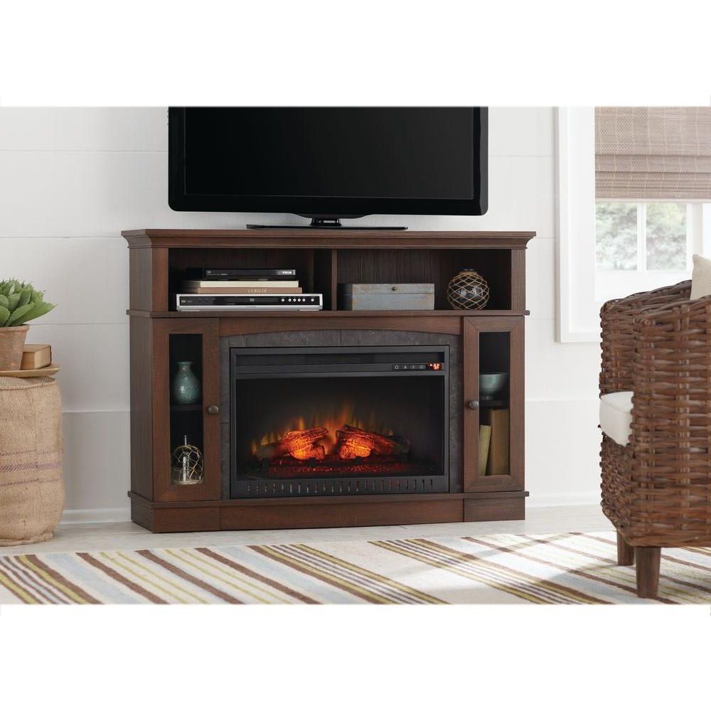Home Decorators Collection Grafton 46 In. Tv Stand Infrared Electric Throughout Wyatt 68 Inch Tv Stands (Gallery 18 of 20)