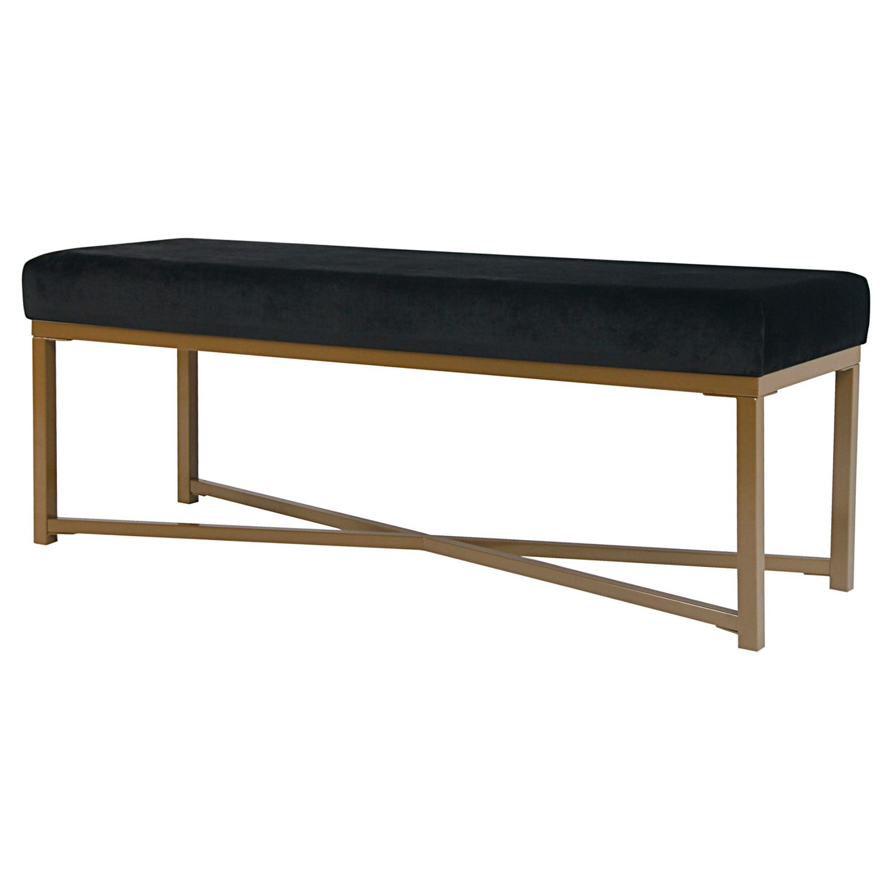 Homepop Velvet Rectangle Bench | Products | Pinterest Throughout Parsons Travertine Top &amp; Brass Base 48x16 Console Tables (View 3 of 20)