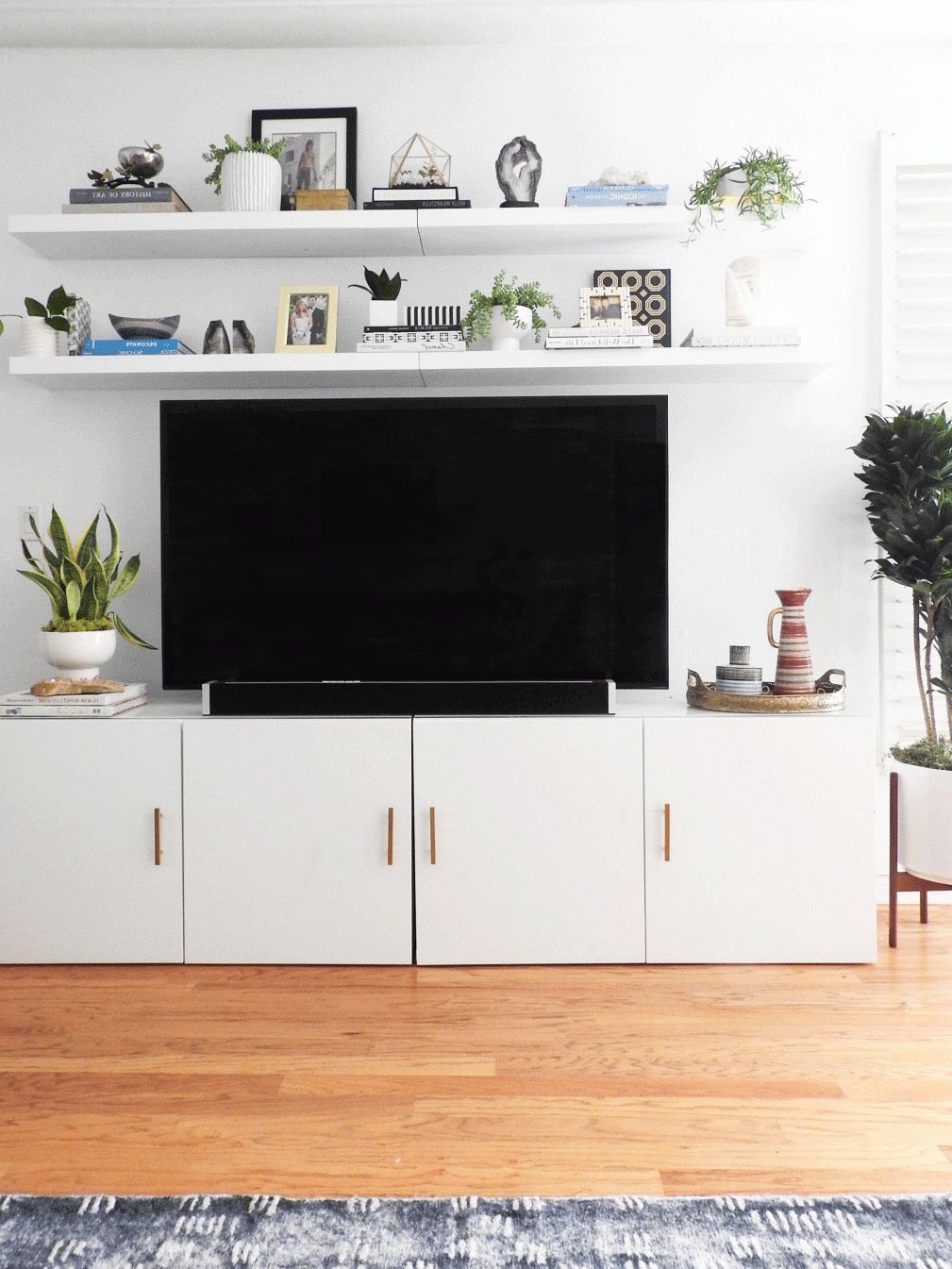 Ikea Besta Tv Stand Hack With Two Lack Shelves Above | Natasha With Willa 80 Inch Tv Stands (Gallery 15 of 20)